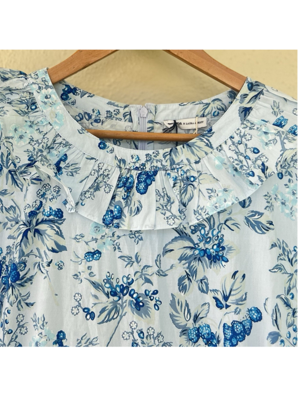 BATSHEVA X LAURA ASHLEY Welsh Tiered Floral Print Cotton Poplin Dress Size 18 - Picture 5 of 10